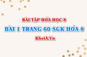 Bài 1 trang 60 SGK Hóa 8: Phản ứng hóa học, phương trình hóa học, định luật bảo toàn khối lượng
